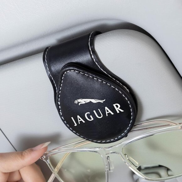 Car Sunglass Holder, Eyeglass Holder Fit Jaguar XE XEL XF XFL XJ F-PACE F-TBlack - Picture 1 of 5
